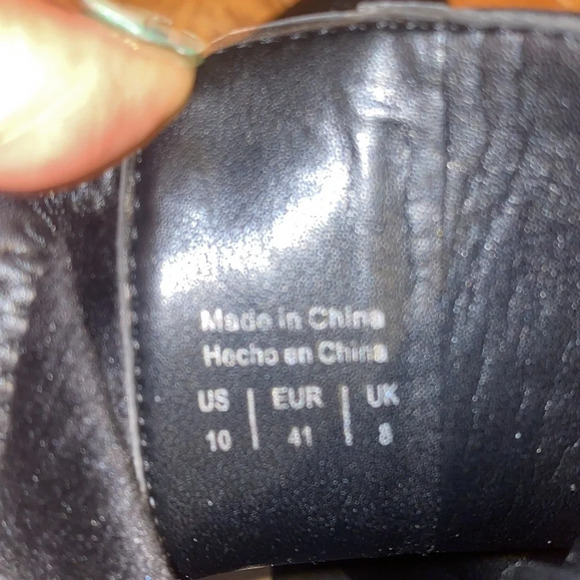 Aldo matte Black Round toe leopard print platform ankle boots - Picture 10 of 17